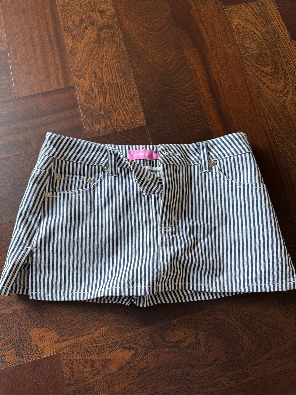 Edikted Striped Navy and White Women’s Shorts Skirt